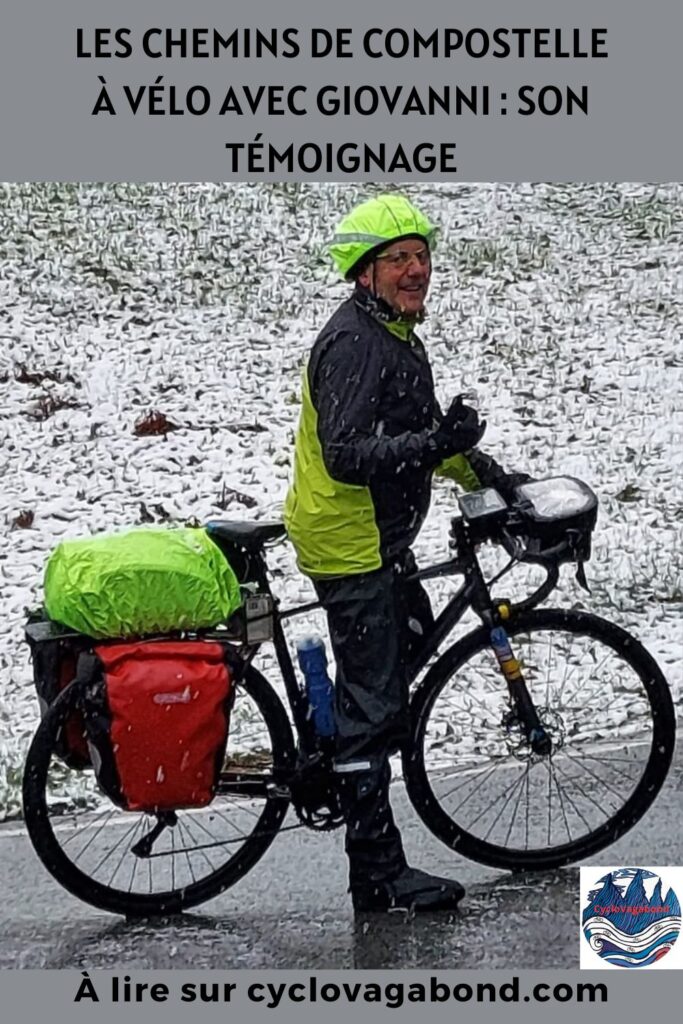 En avril 2023, Giovanni part pour son premier grand voyage à vélo avec 2 amis. Sous la pluie, le vent et la neige, il parcourt Compostelle à vélo. Il nous raconte son histoire dans cette interview ! 